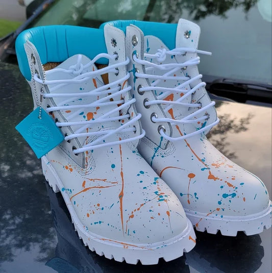 Men's Graffiti Waterproof Platform Boots